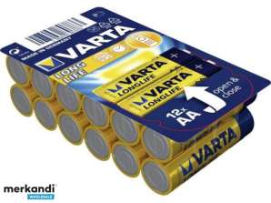 Varta Batterij Alkaline, Mignon, AA, LR06, 1.5V - Longlife (12-pack)