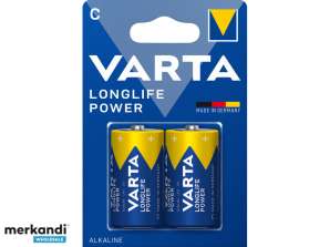 Varta Batteri Alkalisk, Baby, C, LR14, 1.5V - Longlife Power (2-Pack)