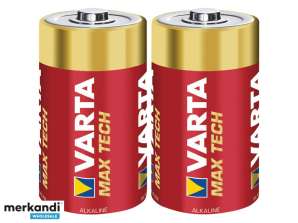 Varta Batteri Alkalisk, Baby, C, LR14, 1.5V - Longlife Max Power (2-Pack)