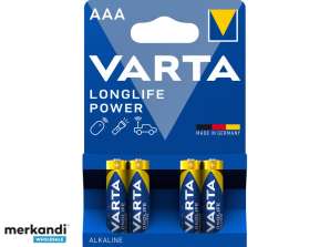Varta batteri alkalisk, mikro, AAA, LR03, 1.5V - Lang levetid (4-Pack)