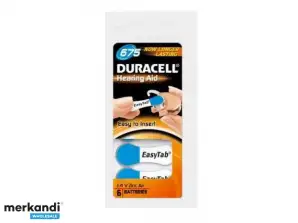 Pile Duracell zinc-air, 675, 1,45 V blister (paquet de 6)