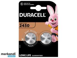 Duracell Batterie Lithium, Knopfzelle, CR2450, 3V Blister (2-Pack)