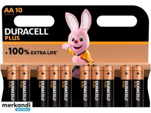 Duracell Batterie Alkaline, AA, LR06, 1.5V Extra Life, Blister (10-Pack)