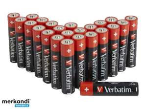 Alkalická batéria Verbatim, mikro, AAA, LR03, 1,5 V – Premium, škatuľa (24 kusov)