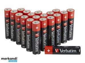 Alkalická batéria Verbatim, mikro, AAA, LR03, 1,5 V – Premium (20 kusov)