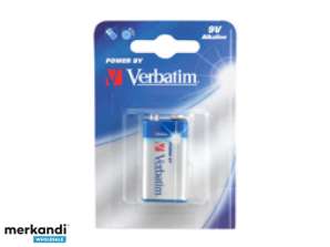 Alkalická batéria Verbatim, E-Block, 6LR61, 9V – Premium, blister (1 balenie)