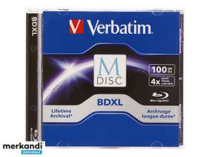 Porta-jóias Verbatim M-DISC BD-R XL 100 GB/1-4x (1 disco) - Archivmedium