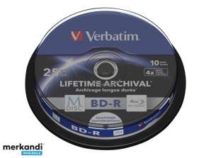 Verbatim M-DISC BD-R 25GB/1-4x Cakebox (10 diskų) – archyvo laikmena