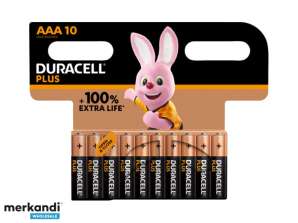 Duracell-batteri alkalisk, mikro, AAA, LR03, 1,5 V pluss, blister (10-pakning)