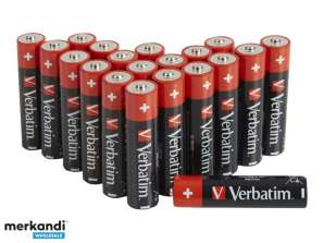 Verbatim Batterie alkaliczne, Mignon, AA, LR06, 1,5 V, blister (20 sztuk)