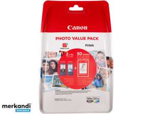 Paquete combinado de cabezales de impresión Canon PG-560XL/CL-561XL - negro/color, incluye 50 hojas