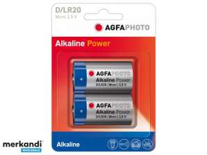 AGFAPHOTO Sārma akumulators, mono, D, LR20, 1,5 V, blisteris (2 pack)