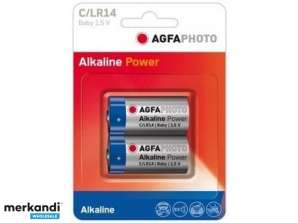 AGFAPHOTO Pile alcaline, bébé, C, LR14, 1,5 V, blister (paquet de 2)