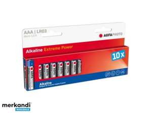 AGFAPHOTO Pile alcaline, micro, AAA, LR03, 1,5 V, blister (paquet de 10)