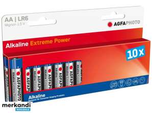 AGFAPHOTO-batteri alkalisk, Mignon, AA, LR06, 1,5 V, blister (10-pakning)