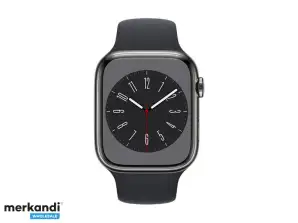 Apple Watch Series 8 Acier Inoxydable Cellulaire 45mm Graphite - MNKU3FD/A