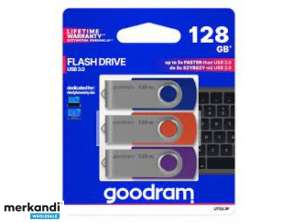 GOODRAM UTS3 USB 3.0 128GB 3 pack mix — UTS3-1280MXR11-3P