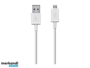 Kabel USB do transmisji danych i ładowania Samsung Micro - 100cm Biały BULK - ECB-DU4AWE