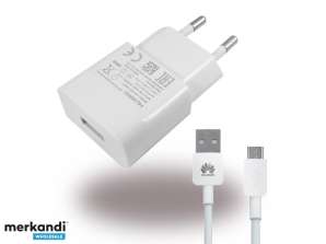 Huawei oplader / adapter + mikro USB-kabel 1000mA hvid BULK - HW-050100E01