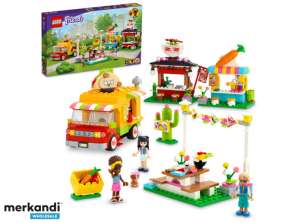 Mercato del cibo di strada di LEGO Friends con camion di taco e Smoothie Bar - 41701