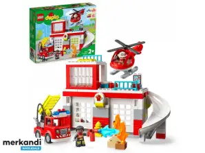 Estación de Bomberos con Helicóptero LEGO DUPLO, juguete de construcción - 10970