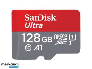 SanDisk Ultra 128GB microSDXC 140MB/s+SD-sovitin SDSQUAB-128G-GN6