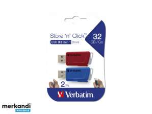 Verbatim Store n Click - USB 3.2 GEN1 - Rot/Blau - USB Typ-A - 3.2 G