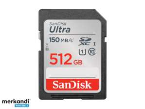 SanDisk Ultra 512GB SDXC 150MB/s laajennettu kapasiteetti SDSDUNC-512G-GN6IN