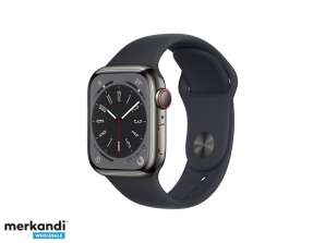 Apple Watch Series 8 GPS+Cellular 41 mm Midnight MNJJ3FD/A i grafittstål