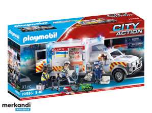 Playmobil City Action   Rettungs Fahrzeug: US Ambulance  70936