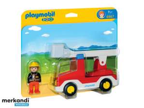 Playmobil 1.2.3 - ugunsdzēsības kāpņu transportlīdzeklis (6967)