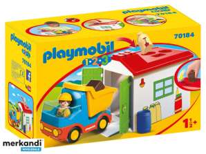 Playmobil 1.2.3 - Camion cu garaj de sortare (70184)