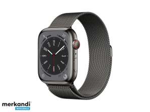Apple Watch Series 8 GPS + cellulär 45mm grafit rostfritt stål MNKX3FD/A