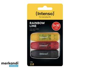 Intenso USB флаш устройство 32GB 2.0 Rainbow Line Triplepack 3502483
