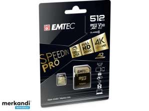 Emtec MicroSDXC 512GB SpeedIN PRO CL10 100MB/с FullHD 4K UltraHD
