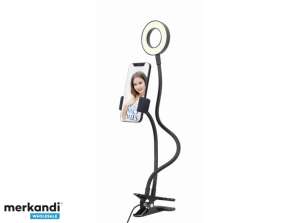 Gembird Selfie rengasvalo matkapuhelimen pidikkeellä - LED-RING4-PH-01
