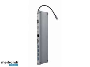 Gembird USB Type C 11in1 adaptateur multi port USB hub HDMI A-CM-COMBO11-01