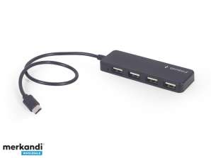 Gembird 4-pordi USB-tüüpi C-jaotur, must - UHB-CM-U2P4-01