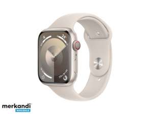 Apple Watch S9 Alaşımı. 45mm GPS Hücresel Starlight Spor Bandı M / L MRM93QF / A