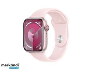 Apple Watch S9 sakausējums. 45mm GPS Cellular Sport josla Gaiši rozā S/M MRMK3QF/A