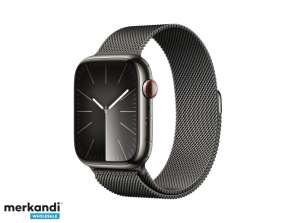 Apple Watch S9 Steel, 45 mm:n GPS-matkapuhelin, grafiitti Milanon silmukka MRMX3QF/A