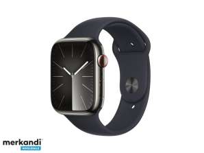 Apple Watch S9 Çelik 45mm GPS Hücresi. Grafit Spor Gece Yarısı S/M MRMV3QF/A