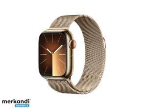 Apple Watch S9 Staal 41mm GPS Cellular Goud Milanese Loop S/M MRJ73QF/A