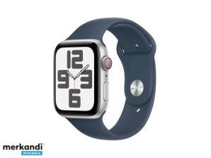 Apple Watch SE-legering. 44mm GPS Cellulärt Silver Sportband Blå S / M MRHF3QF / A