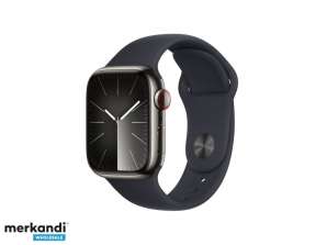 Apple Watch S9 Çelik GPS Hücresi. 41mm Grafit Spor Gece Yarısı M/L MRJ93QF/A