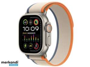 Cellule GPS Apple Watch Ultra2 Titane. Boucle 49mm orange/beige S/M MRF13FD/A