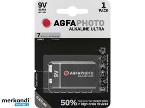 AGFAPHOTO batteri Ultra alkalisk E-blok 9V 1 pakke