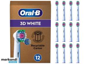 Oral B Pro 3D Λευκές Κεφαλές Βούρτσας 12τμχ