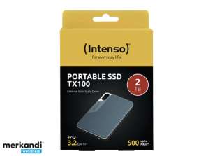 SSD Intenso Externo TX100 2TB USB 3.2 Gen 1x1 Cinzento/Azul 3826470