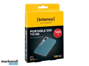 Внешний твердотельный накопитель Intenso TX100 500 ГБ USB 3.2 Gen 1x1 серый/синий 3826450